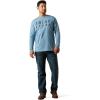 ARIAT Mens Rebar Cotton Strong Logo T-Shirt(Bluestone)