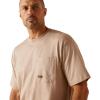 ARIAT Mens Rebar Cotton Strong T-Shirt(Bark)