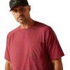 ARIAT Mens Rebar Cotton Strong T-Shirt(Roan Rouge Heather)