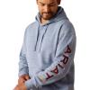 ARIAT Men’s Rebar Graphic Hoodie(Colony Blue  Red)