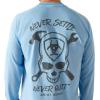 ARIAT Mens Rebar Heat Fighter Long Sleeve T-Shirt(Stratosphere Blue)