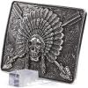 ARIAT Men’s Rectangle Chief Skull Buckle(Antique Silver)