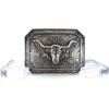 ARIAT Men’s Rectangle Longhorn Buckle(Antique Silver)