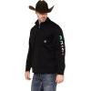 ARIAT Men’s Team Logo 1/4 Zip Sweatshirt(Black)