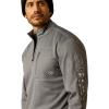 ARIAT Men’s Team Logo 1/4 Zip Sweatshirt(Grey/Americana)