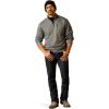ARIAT Men’s Team Logo 1/4 Zip Sweatshirt(Grey/Americana)