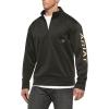 ARIAT Men’s Team Logo 1/4 Zip Sweatshirt(Malbec/Pearl Gray)