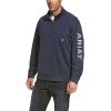 ARIAT Men’s Team Logo 1/4 Zip Sweatshirt(Malbec/Pearl Gray)