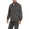 ARIAT Men’s Team Logo 1/4 Zip Sweatshirt(Malbec/Pearl Gray)