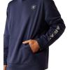 ARIAT Men’s Tek Fleece 2.0 American Circle Hoodie(Navy Heather)