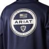 ARIAT Men’s Tek Fleece 2.0 American Circle Hoodie(Navy Heather)