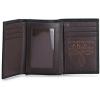 ARIAT Men’s Trifold Wallet with Embossed Logo, Genuine Leather, Black(Black)
