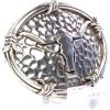 ARIAT Men’s Western Buckle, Antique Silver with Steer Head Motif and Barbwire Edging-A37050(Silver)