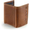 ARIAT Men’s Western Leather Trifold Wallet with Vertical Debossed Logo, Brown