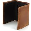 ARIAT Men’s Western Leather Trifold Wallet with Vertical Debossed Logo, Brown