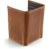 ARIAT Men’s Western Leather Trifold Wallet with Vertical Debossed Logo, Brown