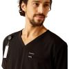 ARIAT Men’s Whitman Two Pocket Scrub Top(Black)