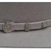 ARIAT Mens Wool Punchy Crown Cowboy Brim 2 Cord Band Western Hat(Silver Belly)