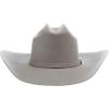 ARIAT Mens Wool Punchy Crown Cowboy Brim 2 Cord Band Western Hat(Silver Belly)