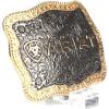 ARIAT Rectangle Buckle, Antique Silver and Gold Finish, Word and Shield Logo, 4-1/2″ x 3-1/2″