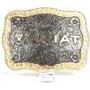 ARIAT Rectangle Buckle, Antique Silver and Gold Finish, Word and Shield Logo, 4-1/2″ x 3-1/2″