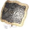ARIAT Rectangle Buckle, Antique Silver and Gold Finish, Word and Shield Logo, 4-1/2″ x 3-1/2″