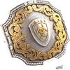 ARIAT Rectangle Buckle with Emblem, Antique Silver Rope Edge and Gold Floral Accents, 3″ x 4″
