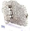 ARIAT Rectangle Buckle with Western Floral Engraving, Centered Emblem, Beaded Accents, Antique Silver, 2-5/8″ x 3-1/2″
