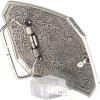 ARIAT Rectangle Buckle with Western Floral Engraving and Emblem, Antique Silver Finish, 2-1/2″ x 3-5/8″