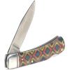 ARIAT Red/Blue Southwest Smooth Blade Folding Pocket Knife, Multicolor, 3” Blade (Large)(Multicolor (Pattern))