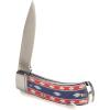 ARIAT Red/Blue Southwest Smooth Blade Folding Pocket Knife, Multicolor, 3” Blade (Large)(Red  Blue)