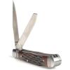 ARIAT Trapper Lockback Pocket Knife, Dual Blade, 3.38-in, Brown Woodgrain Handle(Brown)