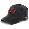 ARIAT Women’s Black Demin Cap with Leopard Embroidered Shield and Hook and Loop Ponytail Closure