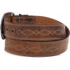 ARIAT Women’s Center Stitch Leather Tapered Belt with Removable Antiqued Silver Buckle(Brown)