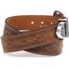 ARIAT Women’s Center Stitch Leather Tapered Belt with Removable Antiqued Silver Buckle(Brown)
