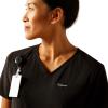 ARIAT Womens Clara 6 Pocket Scrub Top(Black)