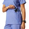 ARIAT Womens Clara 6 Pocket Scrub Top(Royal Blue Heather)
