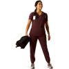 ARIAT Womens Clara 6 Pocket Scrub Top(Winetasting)