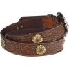 ARIAT Women’s Floral Tooled Sunflower Concho Belt(Brown)