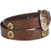 ARIAT Women’s Floral Tooled Sunflower Concho Belt(Brown)