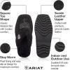 ARIAT Women’s Jackie Square Toe Warm Soft Genuine Suede Leather Indoor Outdoor Slippers with Plush Collar(Black)
