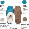 ARIAT Women’s Jackie Square Toe Warm Soft Genuine Suede Leather Indoor Outdoor Slippers with Plush Collar(Bright Turquoise)