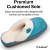 ARIAT Women’s Jackie Square Toe Warm Soft Genuine Suede Leather Indoor Outdoor Slippers with Plush Collar(Bright Turquoise)