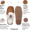 ARIAT Women’s Jackie Square Toe Warm Soft Genuine Suede Leather Indoor Outdoor Slippers with Plush Collar(Chestnut)