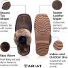 ARIAT Women’s Jackie Square Toe Warm Soft Genuine Suede Leather Indoor Outdoor Slippers with Plush Collar(Chocolate)
