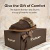 ARIAT Women’s Jackie Square Toe Warm Soft Genuine Suede Leather Indoor Outdoor Slippers with Plush Collar(Chocolate)