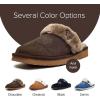 ARIAT Women’s Jackie Square Toe Warm Soft Genuine Suede Leather Indoor Outdoor Slippers with Plush Collar(Chocolate)
