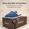 ARIAT Women’s Jackie Square Toe Warm Soft Genuine Suede Leather Indoor Outdoor Slippers with Plush Collar(Denim)