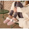 ARIAT Women’s Jackie Square Toe Warm Soft Genuine Suede Leather Indoor Outdoor Slippers with Plush Collar(Pink)