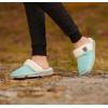 ARIAT Women’s Jackie Square Toe Warm Soft Genuine Suede Leather Indoor Outdoor Slippers with Plush Collar(Turquoise)